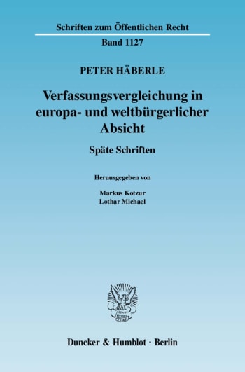 Cover: Verfassungsvergleichung in europa- und weltbürgerlicher Absicht