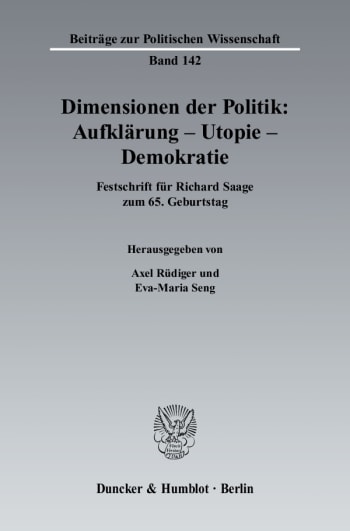 Cover: Dimensionen der Politik: Aufklärung – Utopie – Demokratie