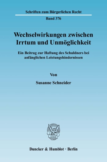 Cover: Wechselwirkungen zwischen Irrtum und Unmöglichkeit