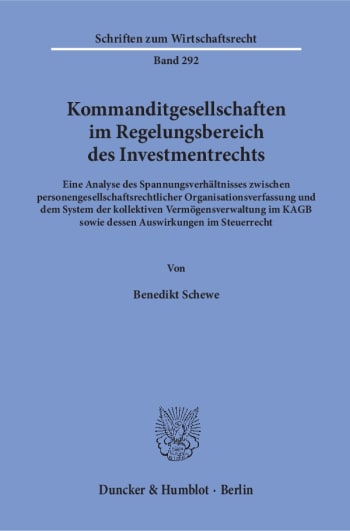 Cover: Kommanditgesellschaften im Regelungsbereich des Investmentrechts