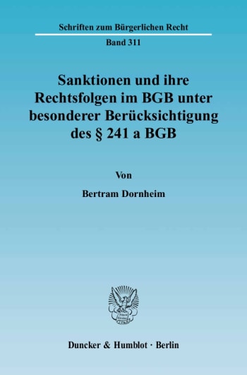 Cover: Sanktionen und ihre Rechtsfolgen im BGB unter besonderer Berücksichtigung des § 241 a BGB