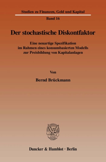 Cover: Der stochastische Diskontfaktor