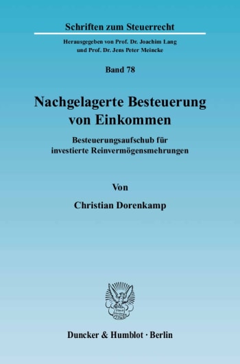 Cover: Nachgelagerte Besteuerung von Einkommen