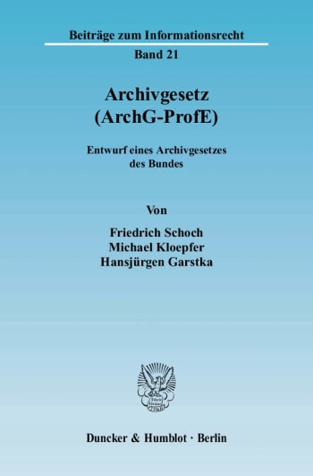 Cover: Archivgesetz (ArchG-ProfE)