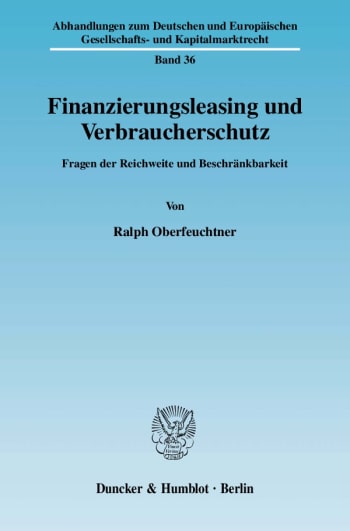 Cover: Finanzierungsleasing und Verbraucherschutz