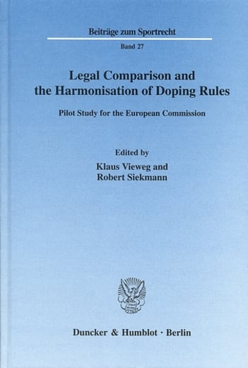 Cover: Legal Comparison and the Harmonisation of Doping Rules