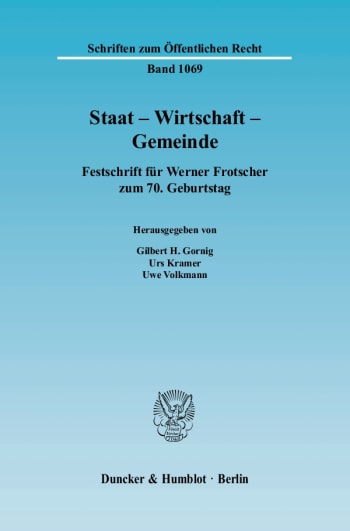 Cover: Staat - Wirtschaft - Gemeinde