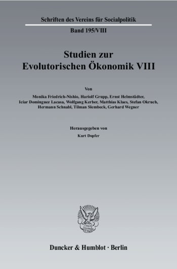 Cover: Studien zur Evolutorischen Ökonomik VIII