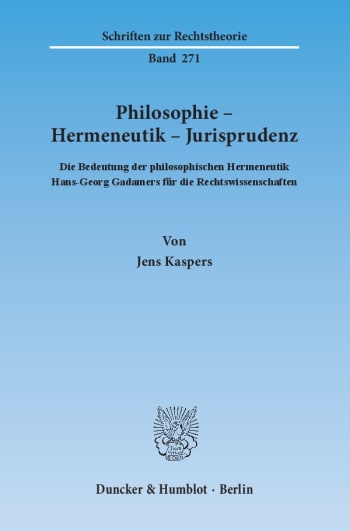 Cover: Philosophie – Hermeneutik – Jurisprudenz