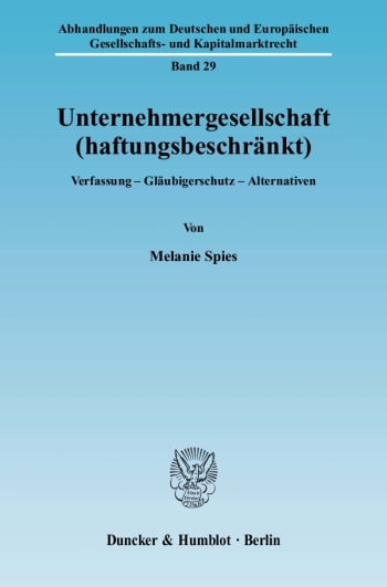 Cover: Unternehmergesellschaft (haftungsbeschränkt)