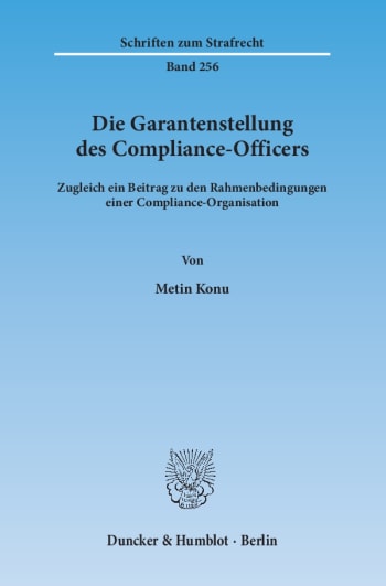 Cover: Die Garantenstellung des Compliance-Officers