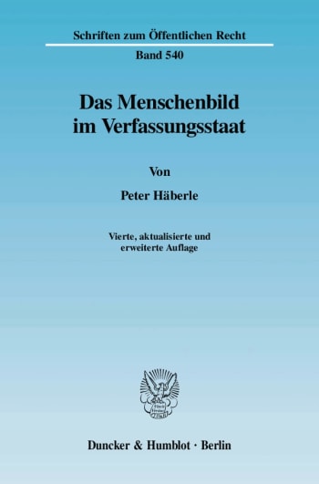 Cover: Das Menschenbild im Verfassungsstaat