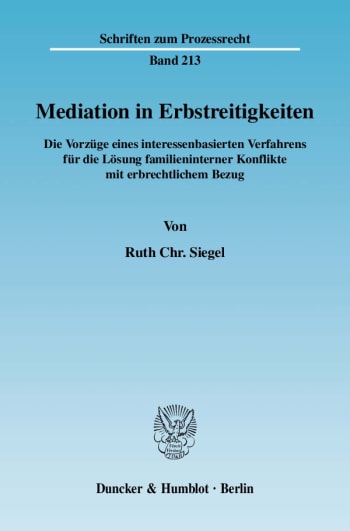 Cover: Mediation in Erbstreitigkeiten