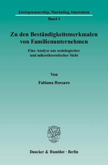 Cover: Zu den Beständigkeitsmerkmalen von Familienunternehmen