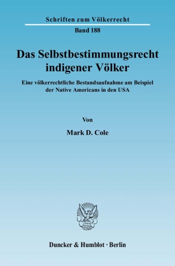 Cover: Das Selbstbestimmungsrecht indigener Völker