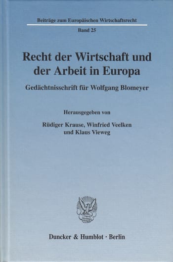 Cover: Recht der Wirtschaft und der Arbeit in Europa