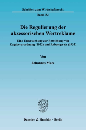 Cover: Die Regulierung der akzessorischen Wertreklame