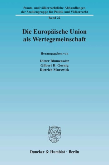 Cover: Die Europäische Union als Wertegemeinschaft