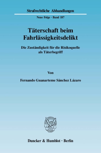 Cover: Täterschaft beim Fahrlässigkeitsdelikt