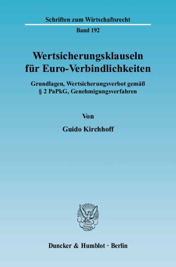 Cover: Wertsicherungsklauseln für Euro-Verbindlichkeiten