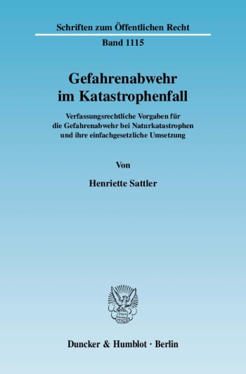 Cover: Gefahrenabwehr im Katastrophenfall