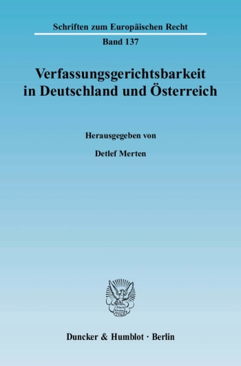 Cover: Verfassungsgerichtsbarkeit in Deutschland und Österreich