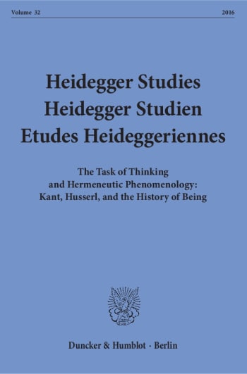 Cover: Heidegger Studies / Heidegger Studien / Etudes Heideggeriennes