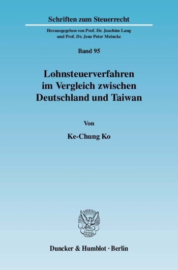 Cover: Lohnsteuerverfahren im Vergleich zwischen Deutschland und Taiwan