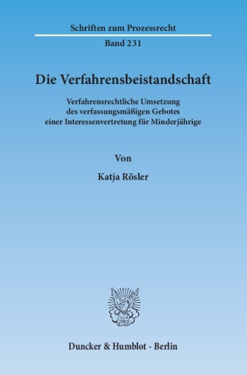 Cover: Die Verfahrensbeistandschaft