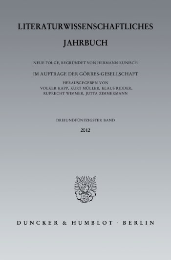 Cover: Literaturwissenschaftliches Jahrbuch