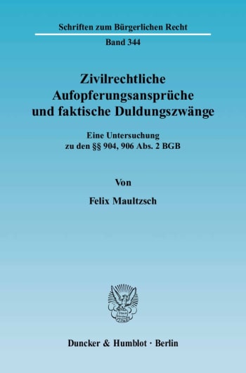 Cover: Zivilrechtliche Aufopferungsansprüche und faktische Duldungszwänge