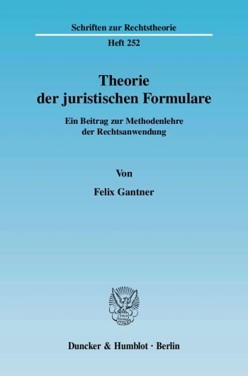 Cover: Theorie der juristischen Formulare