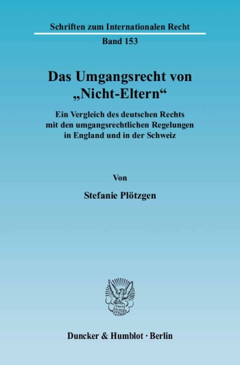 Cover: Das Umgangsrecht von »Nicht-Eltern«