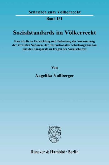 Cover: Sozialstandards im Völkerrecht