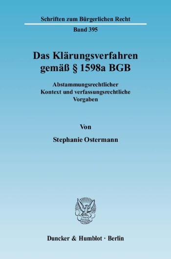 Cover: Das Klärungsverfahren gemäß § 1598a BGB