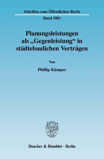 Cover: Planungsleistungen als »Gegenleistung« in städtebaulichen Verträgen