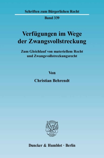 Cover: Verfügungen im Wege der Zwangsvollstreckung