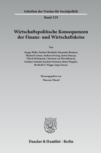 Cover: Wirtschaftspolitische Konsequenzen der Finanz- und Wirtschaftskrise