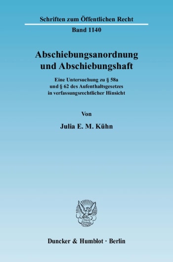 Cover: Abschiebungsanordnung und Abschiebungshaft