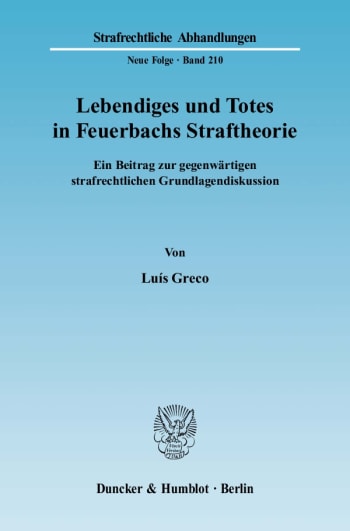 Cover: Lebendiges und Totes in Feuerbachs Straftheorie