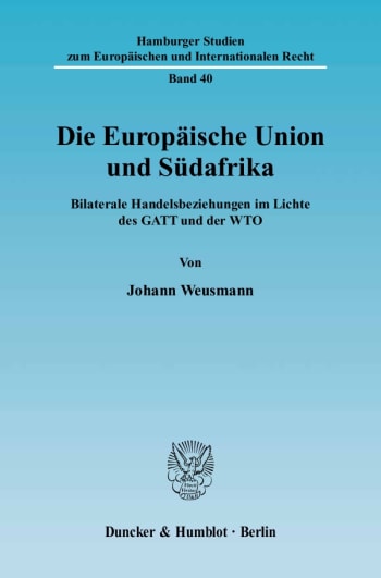 Cover: Die Europäische Union und Südafrika