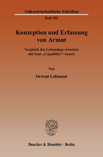 Cover: Konzeption und Erfassung von Armut