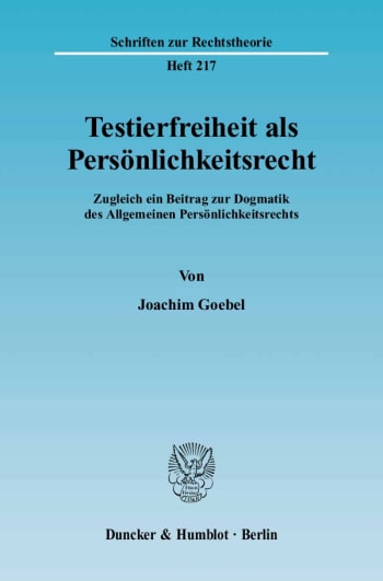 Cover: Testierfreiheit als Persönlichkeitsrecht