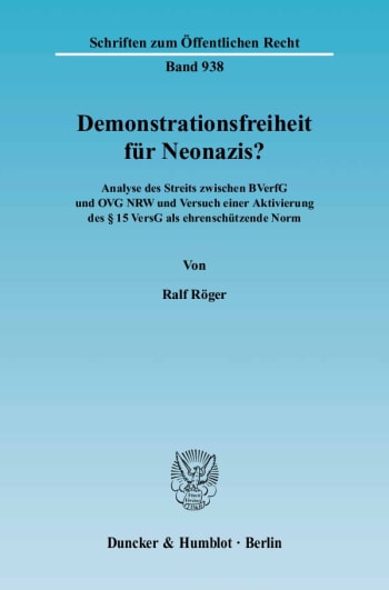 Cover: Demonstrationsfreiheit für Neonazis?