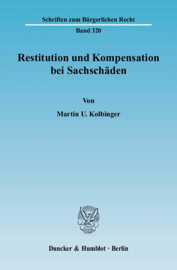 Cover: Restitution und Kompensation bei Sachschäden