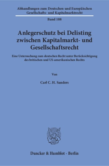 Cover: Anlegerschutz bei Delisting zwischen Kapitalmarkt- und Gesellschaftsrecht