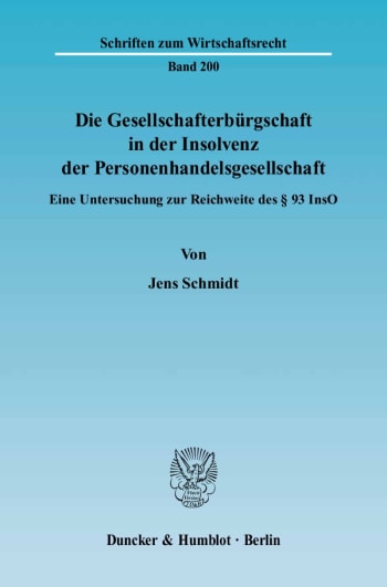 Cover: Die Gesellschafterbürgschaft in der Insolvenz der Personenhandelsgesellschaft