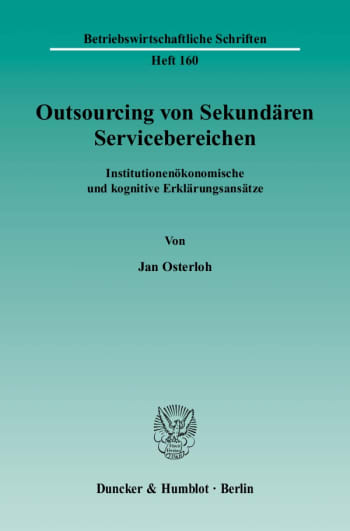 Cover: Outsourcing von Sekundären Servicebereichen