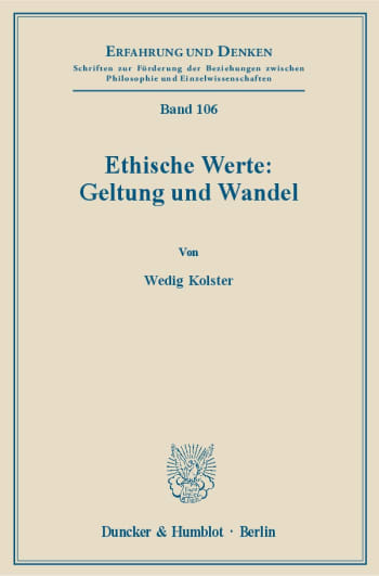 Ethische Werte Geltung Und Wandel Duncker Humblot