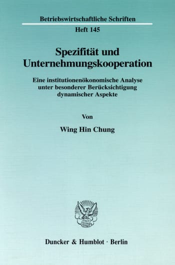 Cover: Spezifität und Unternehmungskooperation